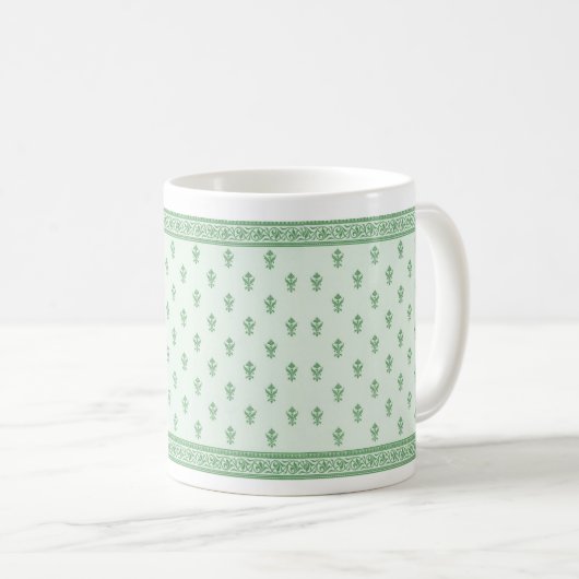 Mug Modèle floral vert (Devant droit)