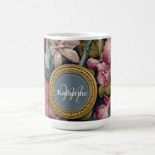 Mug Modèle floral vintage avec nom personnalisé
