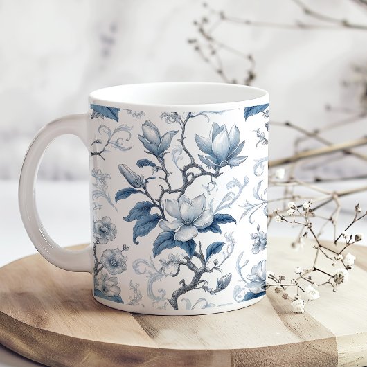 Mug Modèle floral Vintage bleu et blanc