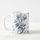 Mug Modèle floral Vintage bleu et blanc (Gauche)