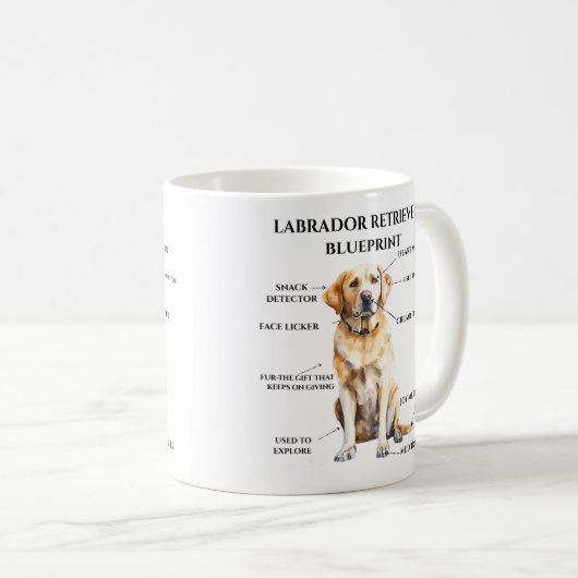Mug Modèle Funny Labrador Retriever (Devant droit)
