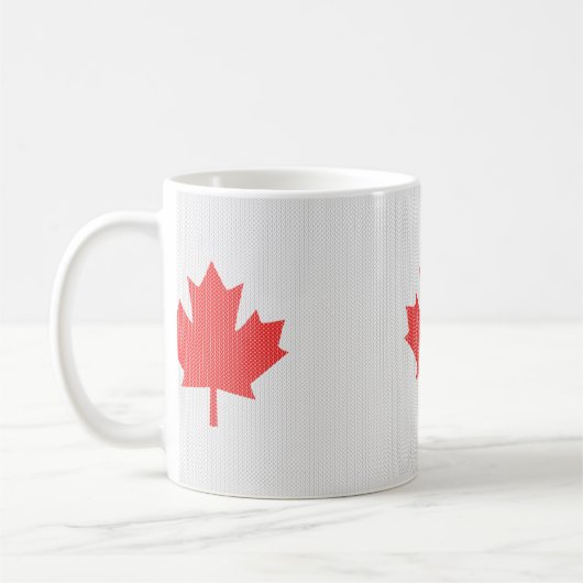 Mug Modèle Knit Maple Leaf Tricot Motif (Gauche)