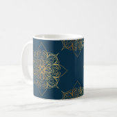 Mug Modèle Mandala Damask Or (Devant gauche)
