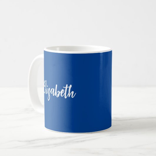 Mug Modèle manuscrit Ajouter votre nom Deep Blue (Devant gauche)