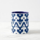 Mug Modèle marocain Ikat Damask, Cobalt bleu & blanc (Centre)