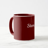 Mug Modèle marron-rouge, texte blanc, (Devant gauche)