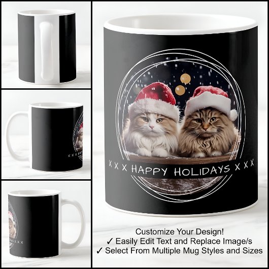 Mug Modèle Message photo Keepsaké Fêtes Noir C00