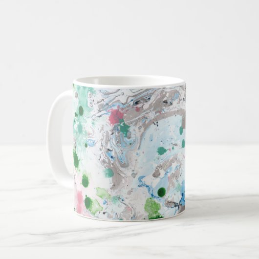 Mug Modèle moderne Abstrait couleur rose bleu vert (Devant gauche)