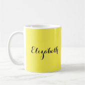 Mug Modèle moderne Ajouter votre nom typé Jaune (Gauche)