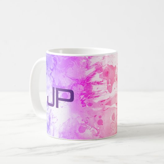 Mug Modèle Monogramme élégant Art Abstrait moderne (Devant gauche)