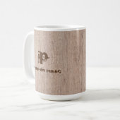 Mug Modèle monogramme Élégant Planche en bois (Devant gauche)