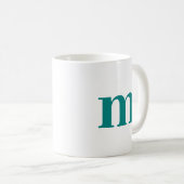 Mug Modèle Monogramme initial tendance Turquoise (Devant droit)