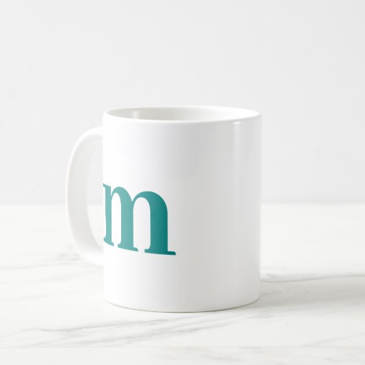 Mug Modèle Monogramme initial tendance Turquoise (Devant gauche)