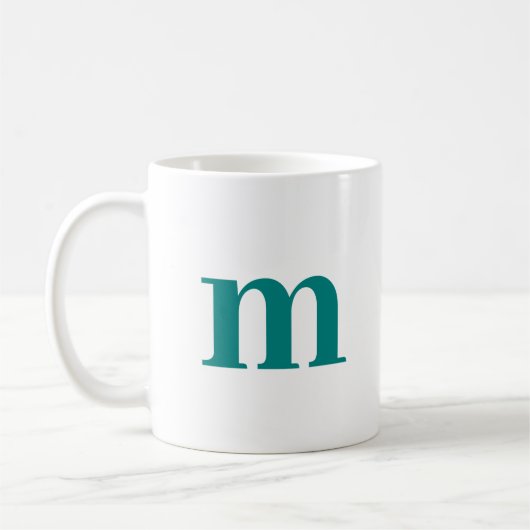 Mug Modèle Monogramme initial tendance Turquoise (Gauche)