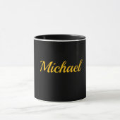 Mug Modèle Noir-Noir, Texte Or, (Centre)