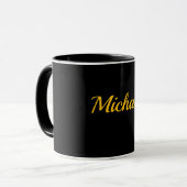 Mug Modèle Noir-Noir, Texte Or, (Devant gauche)