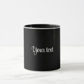Mug MODÈLE - Noir solide avec script blanc (Centre)