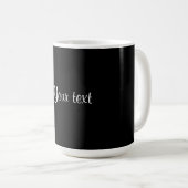 Mug MODÈLE - Noir solide avec script blanc Café Mu (Devant droit)