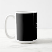 Mug MODÈLE - Noir solide avec script blanc Café Mu (Gauche)