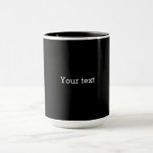 Mug MODÈLE - Noir solide avec texte blanc (Centre)