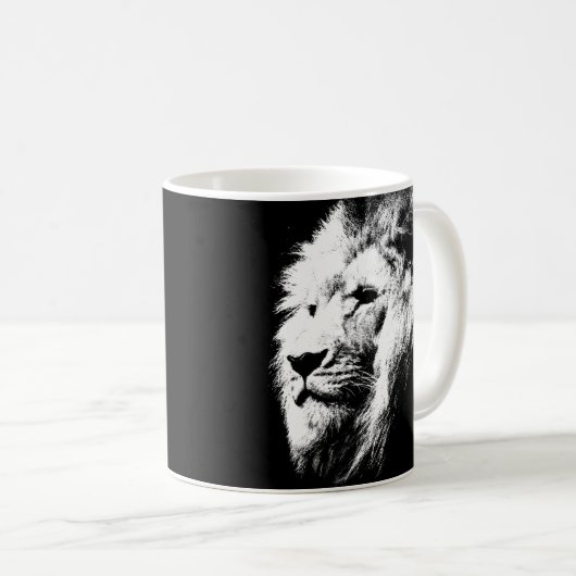 Mug Modèle Personnalisé Lion Face King Animaux (Devant droit)