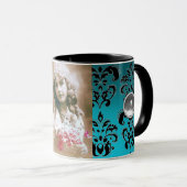 MUG MODÈLE PHOTO BLACJ BLUE DAMASK (Devant droit)
