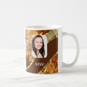 Mug modèle photo Brown à fleurs