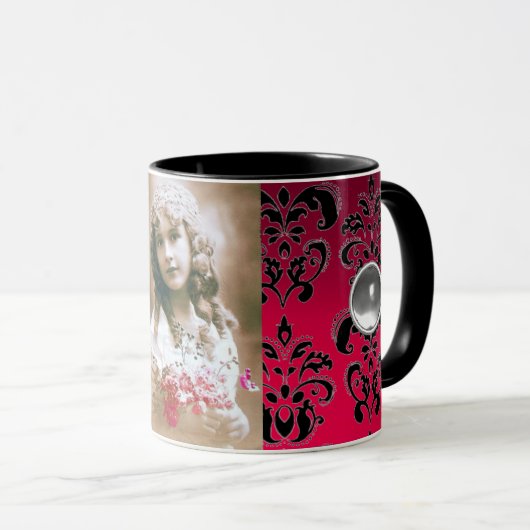 MUG MODÈLE PHOTO DE JEU BLACK RED DAMASK (Devant droit)
