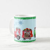 Mug Modèle photo de la famille du train de Noël (Devant gauche)