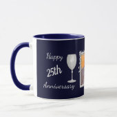 Mug Modèle photo de l'anniversaire du Mariage d'argent (Gauche)