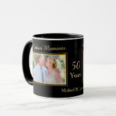 Mug Modèle photo de l'anniversaire du Mariage d'or (Devant gauche)