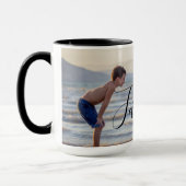 Mug Modèle photo moderne simple Nom de famille personn (Gauche)