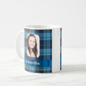 Mug Modèle photo tartan bleu (Devant gauche)