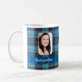 Mug Modèle photo tartan bleu (Gauche)