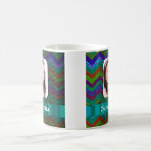 Mug Modèle photo turquoise de chevron (Centre)