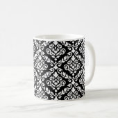 Mug Modèle Prima Damask blanc sur noir (Devant droit)