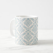 Mug Modèle Prima Damask bleu sur crème (Devant gauche)