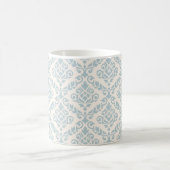 Mug Modèle Prima Damask bleu sur crème (Centre)