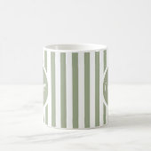 Mug Modèle rayé vert C22 Nom long initial (Centre)
