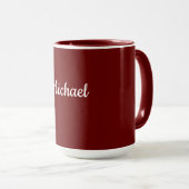 Mug Modèle rouge bordeaux, texte blanc, (Devant droit)