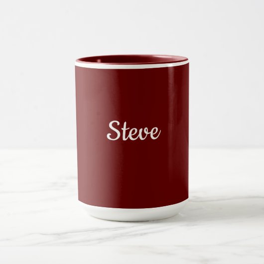 Mug Modèle rouge bordeaux, texte blanc, (Centre)