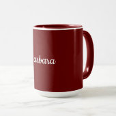 Mug Modèle rouge bordeaux, texte blanc, (Devant droit)