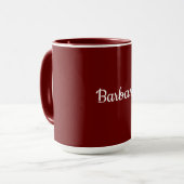 Mug Modèle rouge bordeaux, texte blanc, (Devant gauche)