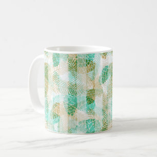 Mug Modèle sans couture de cônes de pin beige vert Noë