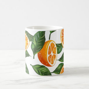Mug Modèle sans couture de fruit botanique orange citr