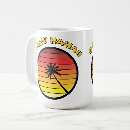 Mug Modèle Sunset rétro Palm Tree (Devant gauche)