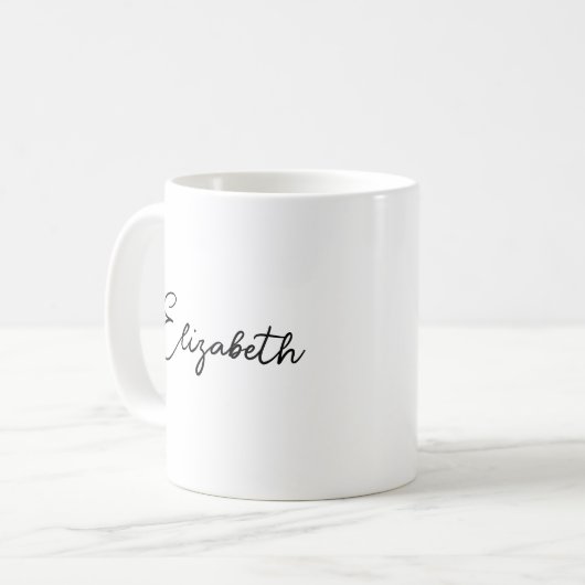 Mug Modèle tendance de nom de script personnalisable (Devant gauche)