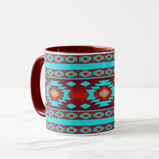 Mug Modèle tribal ethnique du sud-ouest (Devant gauche)