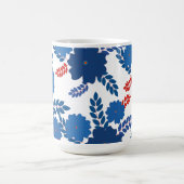 Mug Modèle vectoriel simple de fleurs bleues (Centre)
