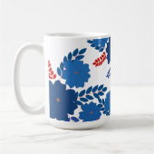 Mug Modèle vectoriel simple de fleurs bleues (Gauche)